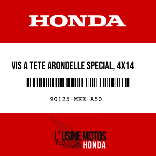 image de 90125-MKE-A50 VIS A TETE ARONDELLE SPECIAL, 4X14