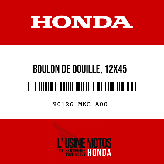 image de 90126-MKC-A00 BOULON DE DOUILLE, 12X45
