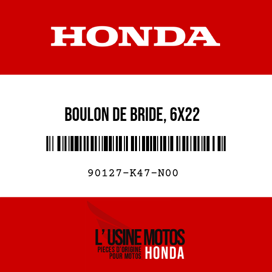 image de 90127-K47-N00 BOULON DE BRIDE, 6X22