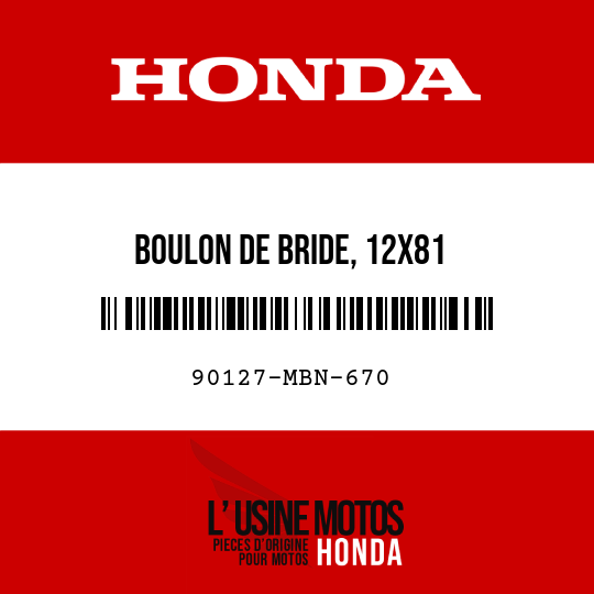 image de 90127-MBN-670 BOULON DE BRIDE, 12X81