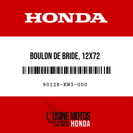 image de 90128-KW3-000 BOULON DE BRIDE, 12X72