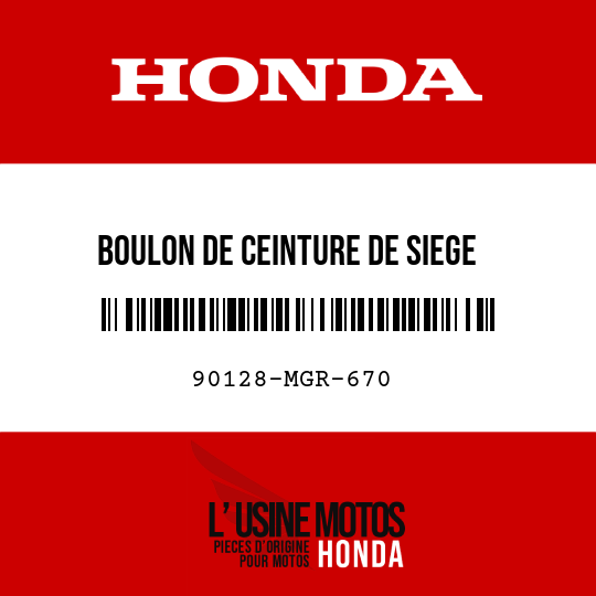 image de 90128-MGR-670 BOULON DE CEINTURE DE SIEGE