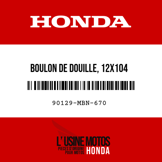 image de 90129-MBN-670 BOULON DE DOUILLE, 12X104