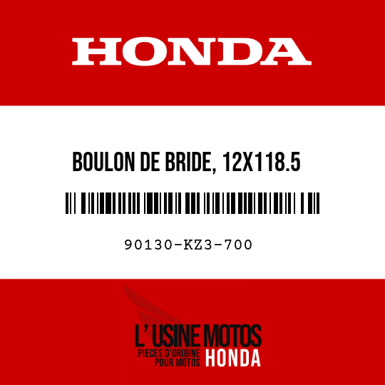 image de 90130-KZ3-700 BOULON DE BRIDE, 12X118.5