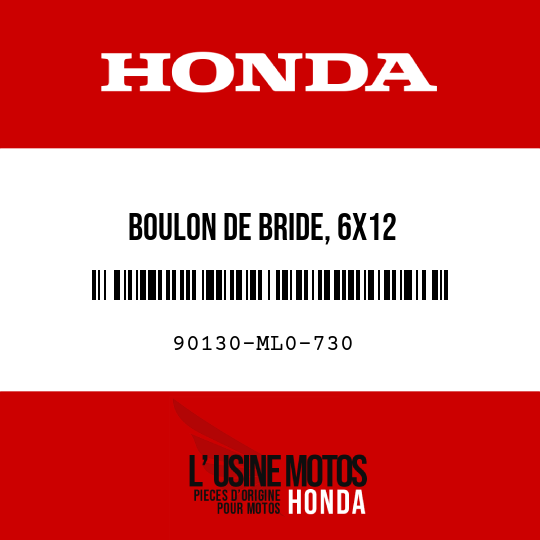 image de 90130-ML0-730 BOULON DE BRIDE, 6X12