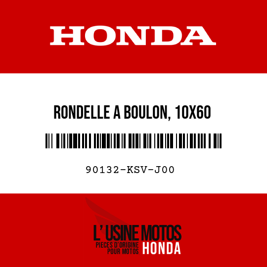 image de 90132-KSV-J00 RONDELLE A BOULON, 10X60