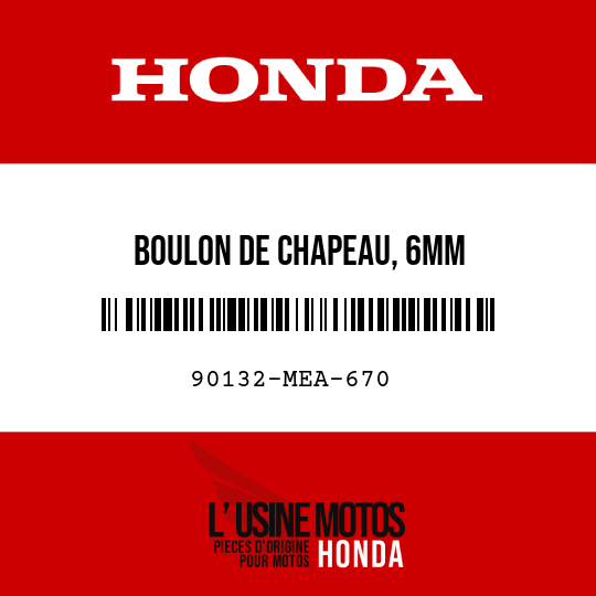 image de 90132-MEA-670 BOULON DE CHAPEAU, 6MM