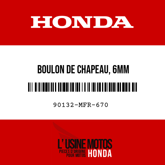 image de 90132-MFR-670 BOULON DE CHAPEAU, 6MM