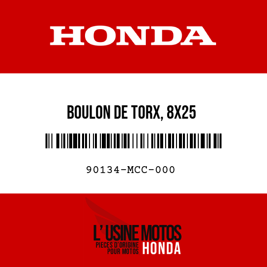 image de 90134-MCC-000 BOULON DE TORX, 8X25