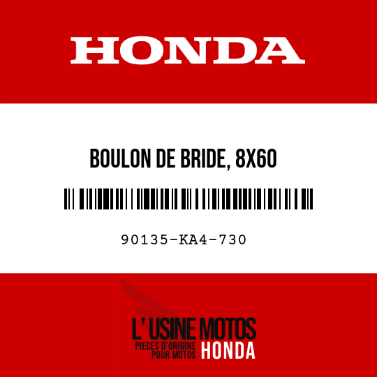 image de 90135-KA4-730 BOULON DE BRIDE, 8X60