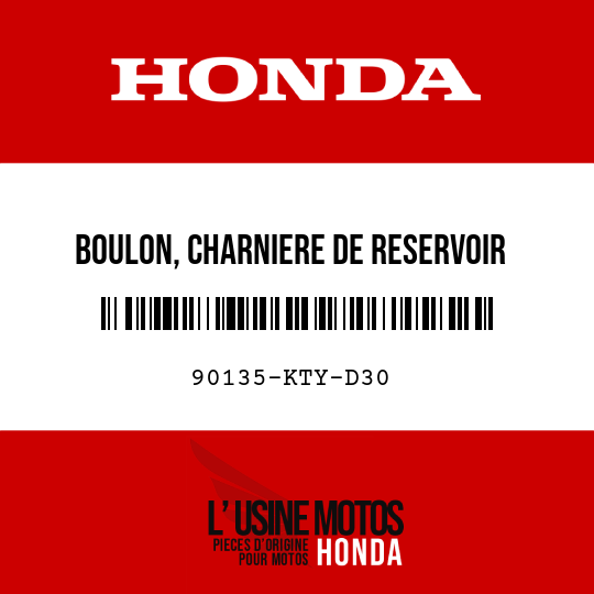 image de 90135-KTY-D30 BOULON, CHARNIERE DE RESERVOIR