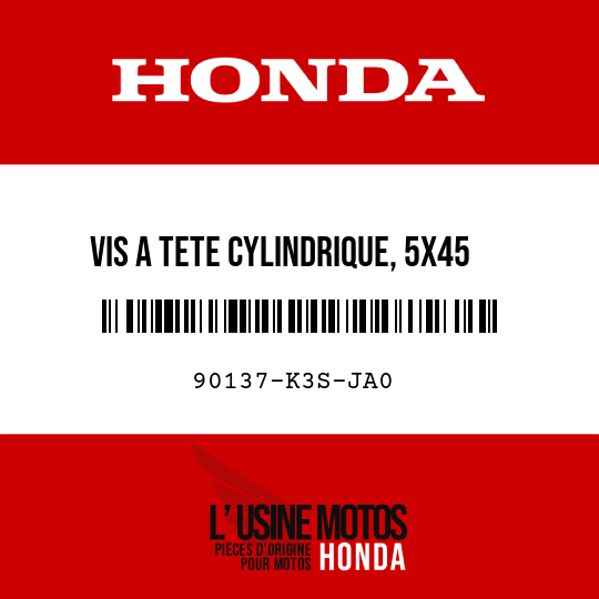 image de 90137-K3S-JA0 VIS A TETE CYLINDRIQUE, 5X45