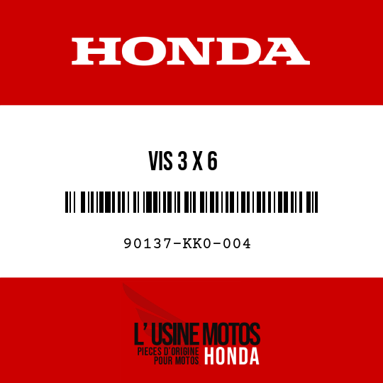 image de 90137-KK0-004 VIS 3 X 6