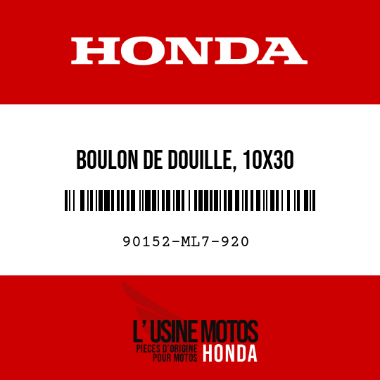 image de 90152-ML7-920 BOULON DE DOUILLE, 10X30