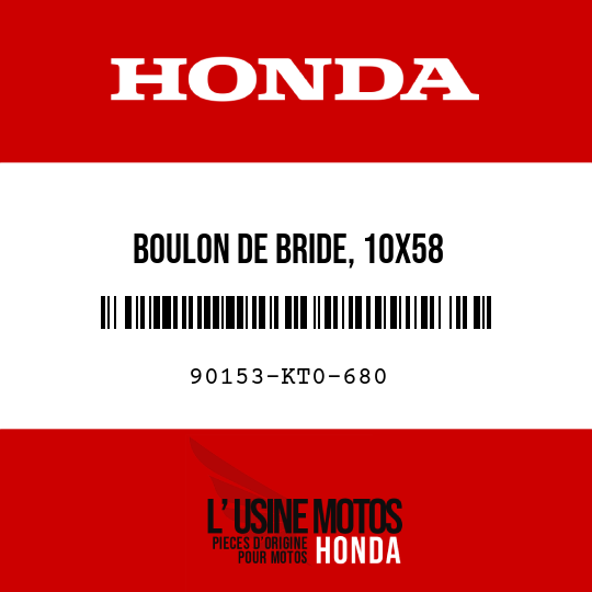 image de 90153-KT0-680 BOULON DE BRIDE, 10X58