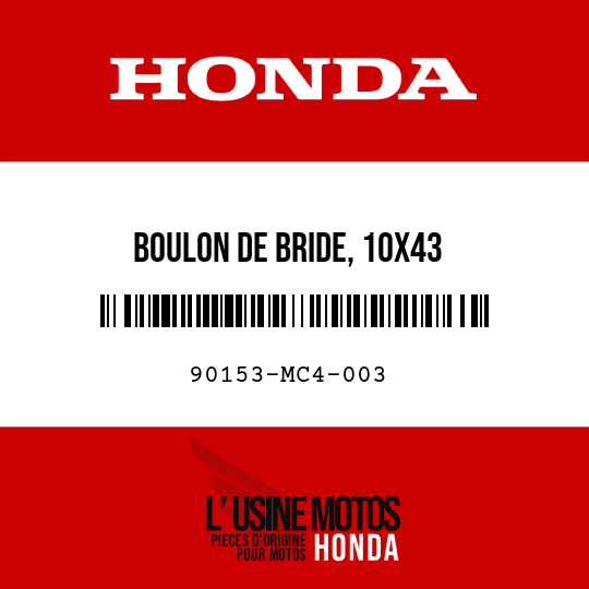 image de 90153-MC4-003 BOULON DE BRIDE, 10X43
