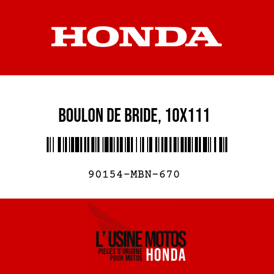 image de 90154-MBN-670 BOULON DE BRIDE, 10X111