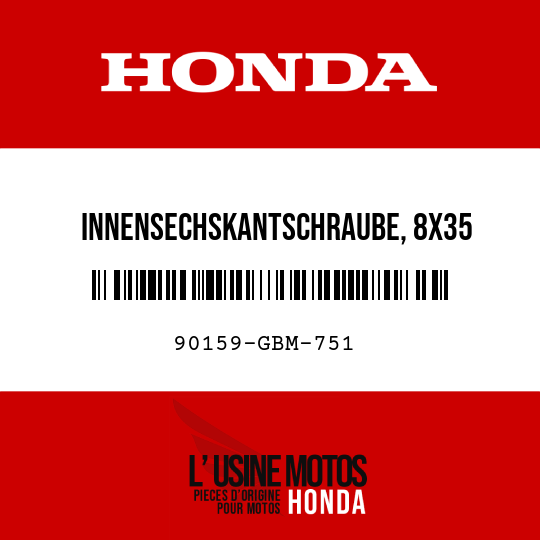 image de 90159-GBM-751 INNENSECHSKANTSCHRAUBE, 8X35