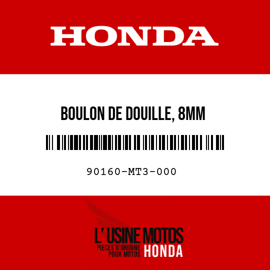 image de 90160-MT3-000 BOULON DE DOUILLE, 8MM