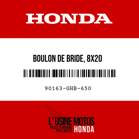 image de 90163-GHB-650 BOULON DE BRIDE, 8X20