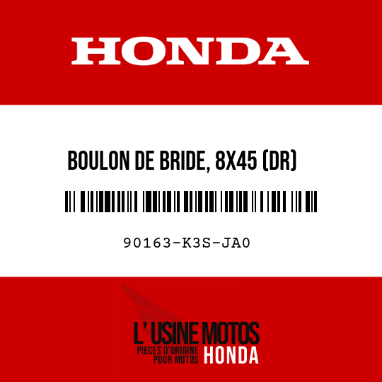 image de 90163-K3S-JA0 BOULON DE BRIDE, 8X45 (DR)