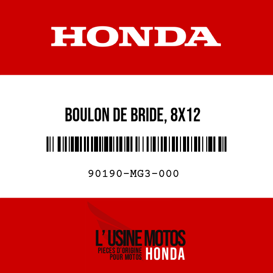 image de 90190-MG3-000 BOULON DE BRIDE, 8X12