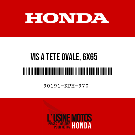 image de 90191-KPH-970 VIS A TETE OVALE, 6X65
