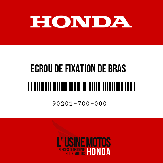 image de 90201-700-000 ECROU DE FIXATION DE BRAS REGULATEUR (FILETAGE A GAUCHE)