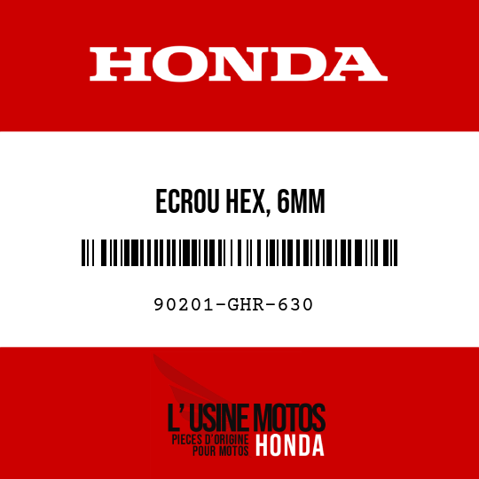 image de 90201-GHR-630 ECROU HEX, 6MM