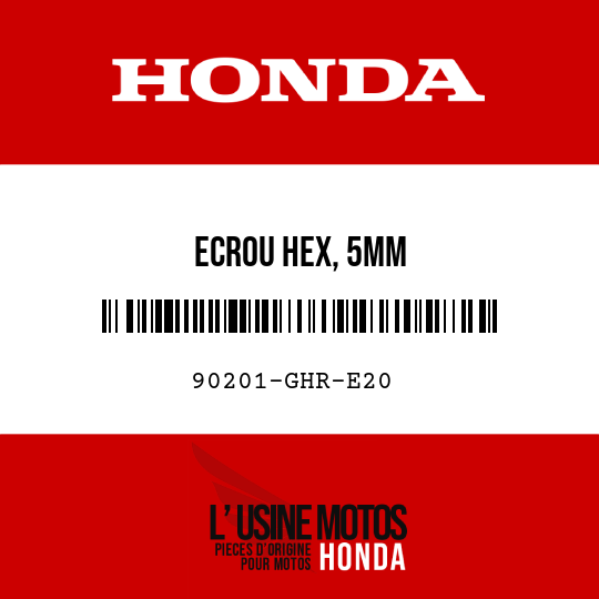 image de 90201-GHR-E20 ECROU HEX, 5MM