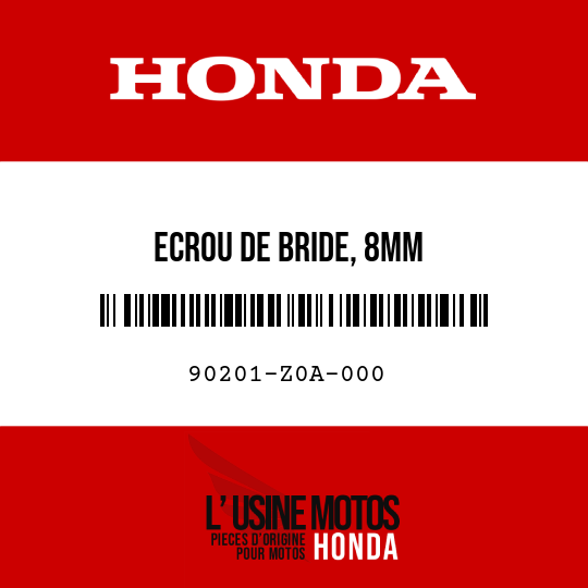 image de 90201-Z0A-000 ECROU DE BRIDE, 8MM