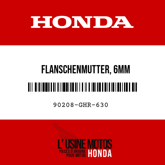 image de 90208-GHR-630 FLANSCHENMUTTER, 6MM