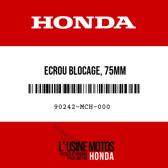 image de 90242-MCH-000 ECROU BLOCAGE, 75MM
