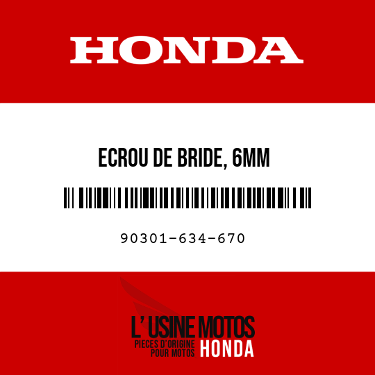 image de 90301-634-670 ECROU DE BRIDE, 6MM