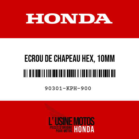 image de 90301-KPH-900 ECROU DE CHAPEAU HEX, 10MM