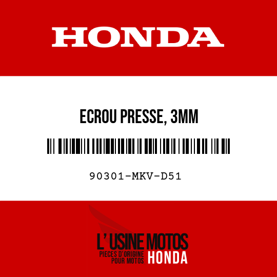 image de 90301-MKV-D51 ECROU PRESSE, 3MM