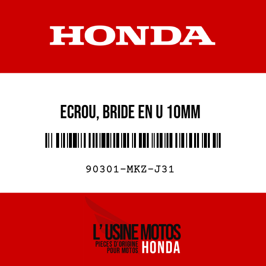 image de 90301-MKZ-J31 ECROU, BRIDE EN U 10MM