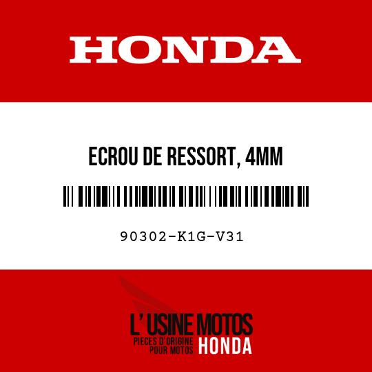 image de 90302-K1G-V31 ECROU DE RESSORT, 4MM
