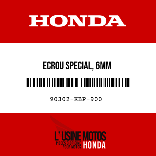 image de 90302-KBP-900 ECROU SPECIAL, 6MM