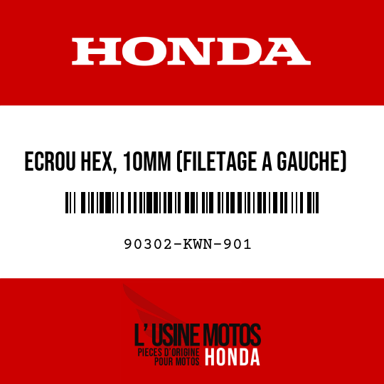 image de 90302-KWN-901 ECROU HEX, 10MM (FILETAGE A GAUCHE)