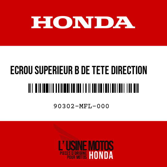 image de 90302-MFL-000 ECROU SUPERIEUR B DE TETE DIRECTION