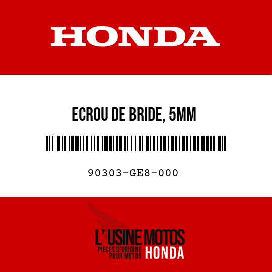 image de 90303-GE8-000 ECROU DE BRIDE, 5MM