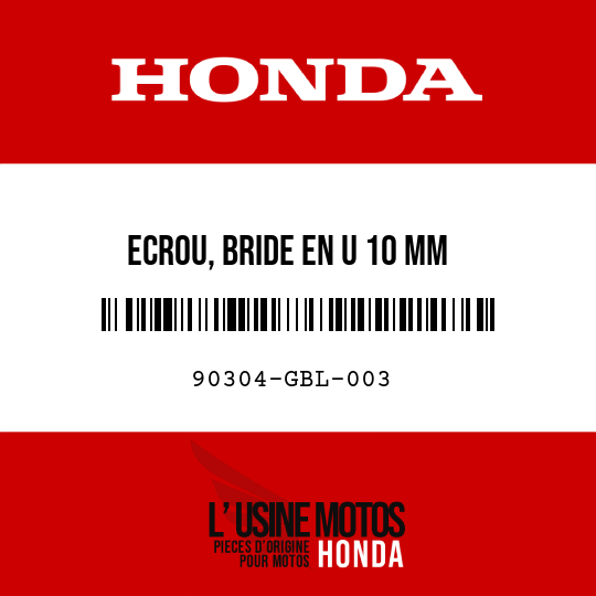 image de 90304-GBL-003 ECROU, BRIDE EN U 10 MM