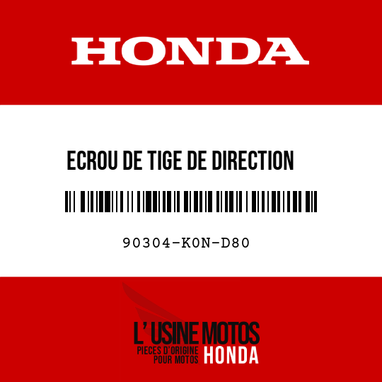 image de 90304-K0N-D80 ECROU DE TIGE DE DIRECTION