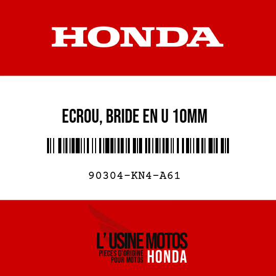 image de 90304-KN4-A61 ECROU, BRIDE EN U 10MM