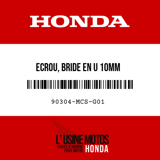 image de 90304-MCS-G01 ECROU, BRIDE EN U 10MM