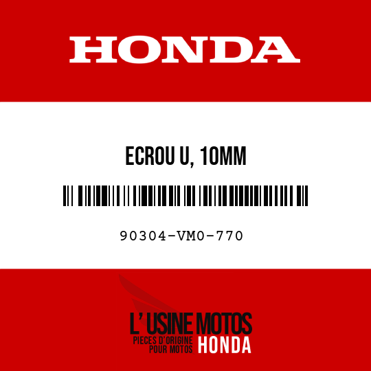 image de 90304-VM0-770 ECROU U, 10MM