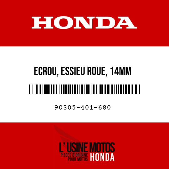 image de 90305-401-680 ECROU, ESSIEU ROUE, 14MM