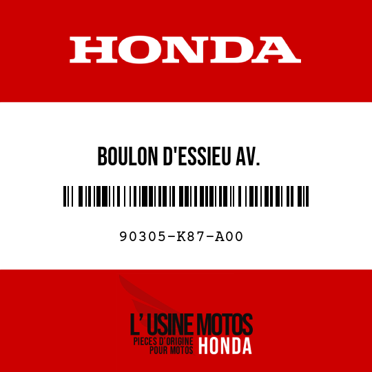 image de 90305-K87-A00 BOULON D'ESSIEU AV.