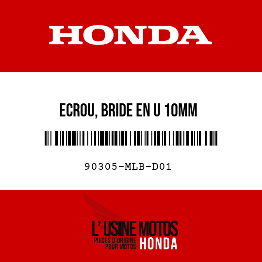image de 90305-MLB-D01 ECROU, BRIDE EN U 10MM